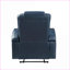 Fauteuil inclinable électrique en cuir bleu et noir Alair avec Bluetooth, chargeur sans fil et porte-gobelet Alair