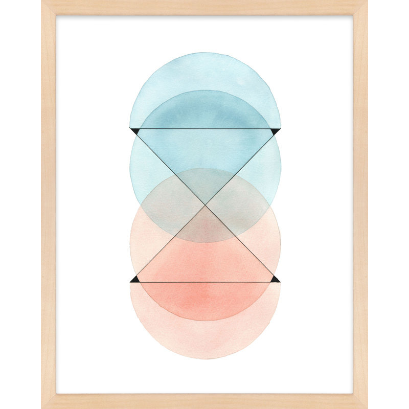Love In Pink And Blue Print by Allison Rietta, Brown Framed, 20" H x 16" W x 1.25" D