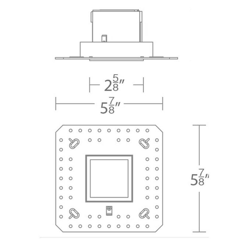 Garniture encastrée carrée à DEL Aether de 2,63 po, 2700K / 85, Blanc