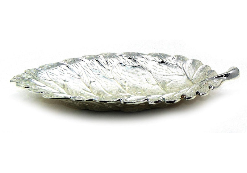 Plateau décoratif en argent, service à fruits à feuilles, vaisselle en métal de Chine