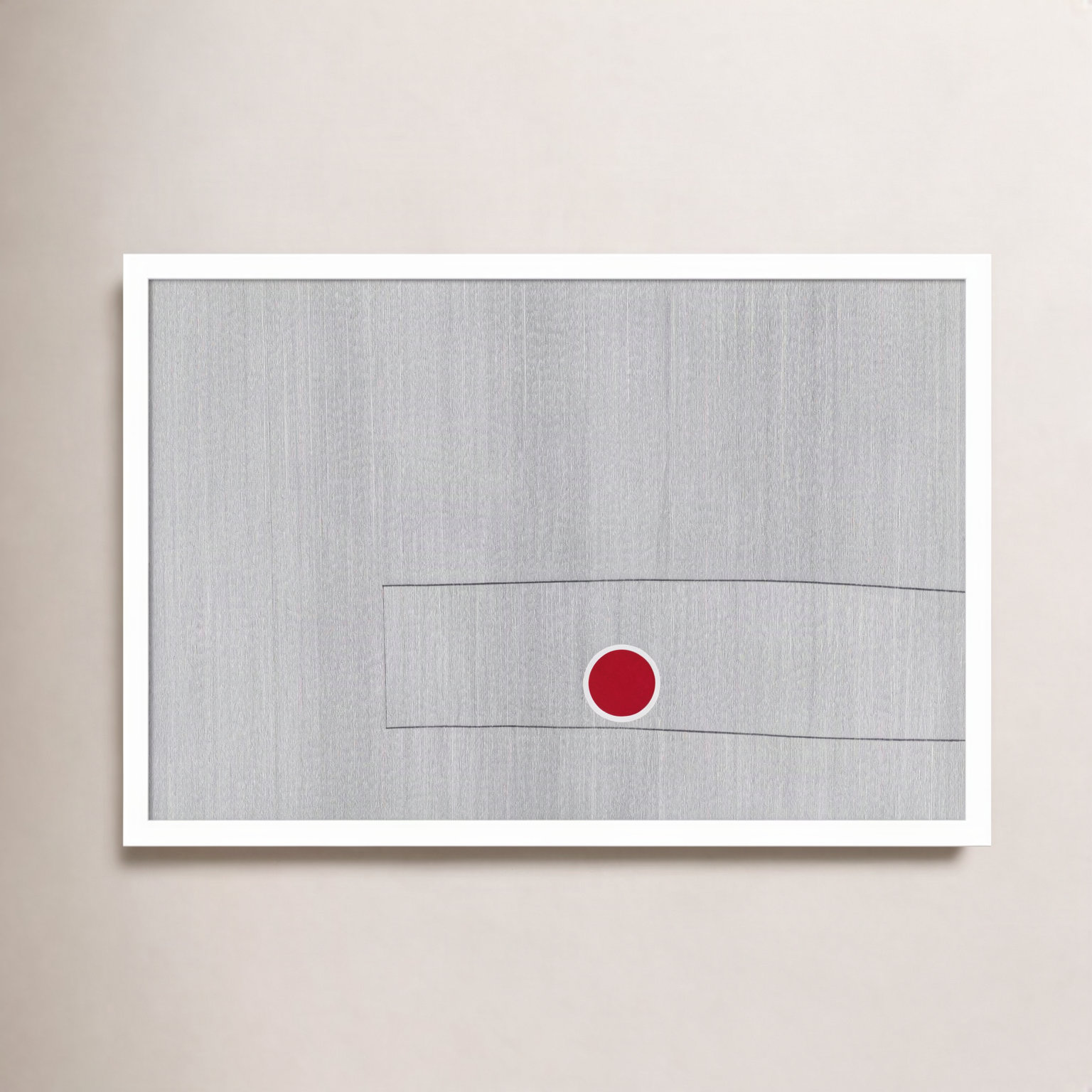 Grey Drawing Fifty Seven Print, White, 17" H x 25" W x 1" D