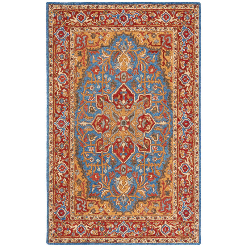Farnhamville Hand Tufted Wool Oriental Rug, Rectangle 5' x 8'