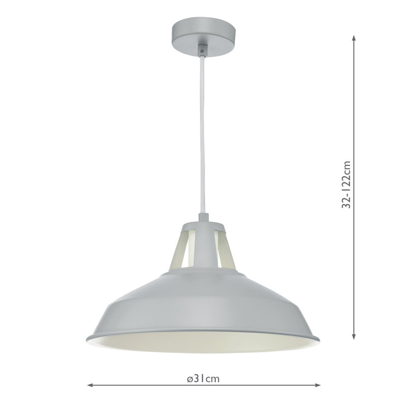 Turnage 1 - Light Single Pendant, Grey
