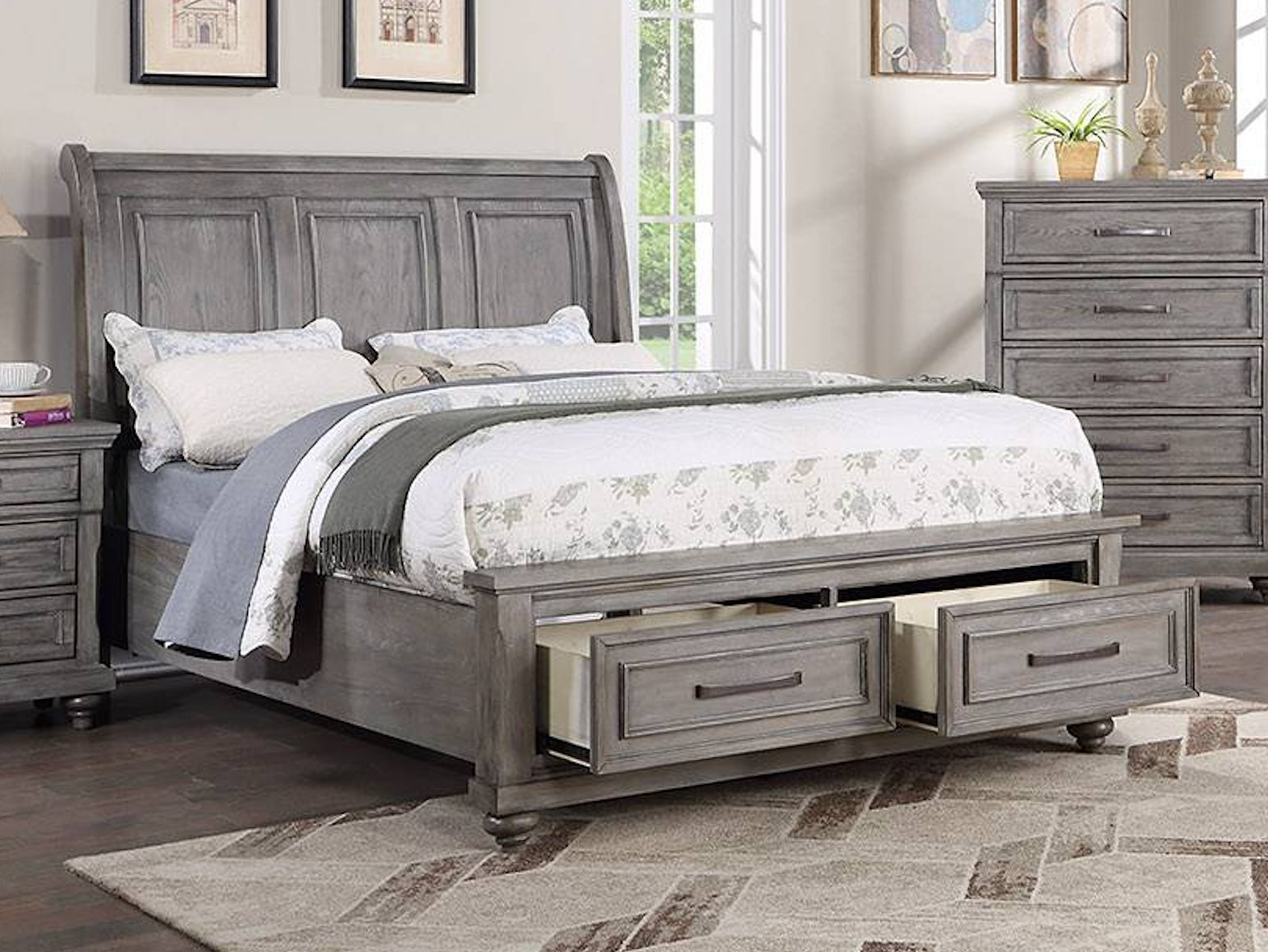 Russelyn Gray Platform Storage Bedroom Set from Ashley