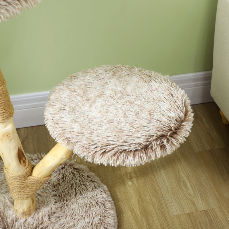 Arbre à chat en bois pour chats d'intérieur avec poteaux à griffer