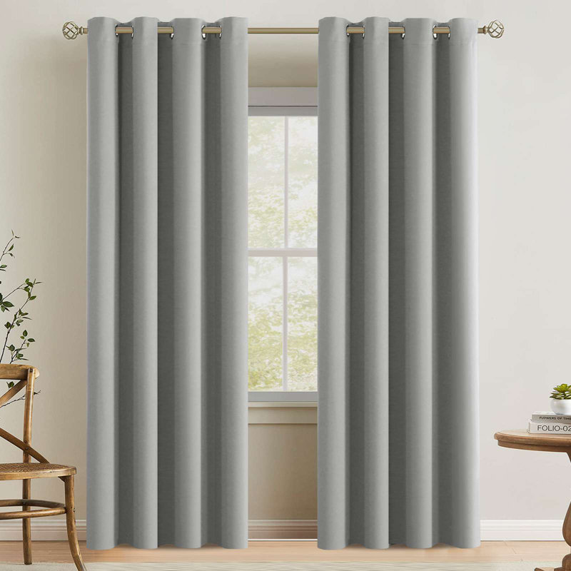 Room Darkening Curtains for Bedroom 42"/52" Wide Curtains Thermal Insulated 100”/120“/180” Wide Long Room Darkening  Curtains for Living Room Outdoor Privacy Energy Saving Curtains for Patio Door Grommet 1 Panel