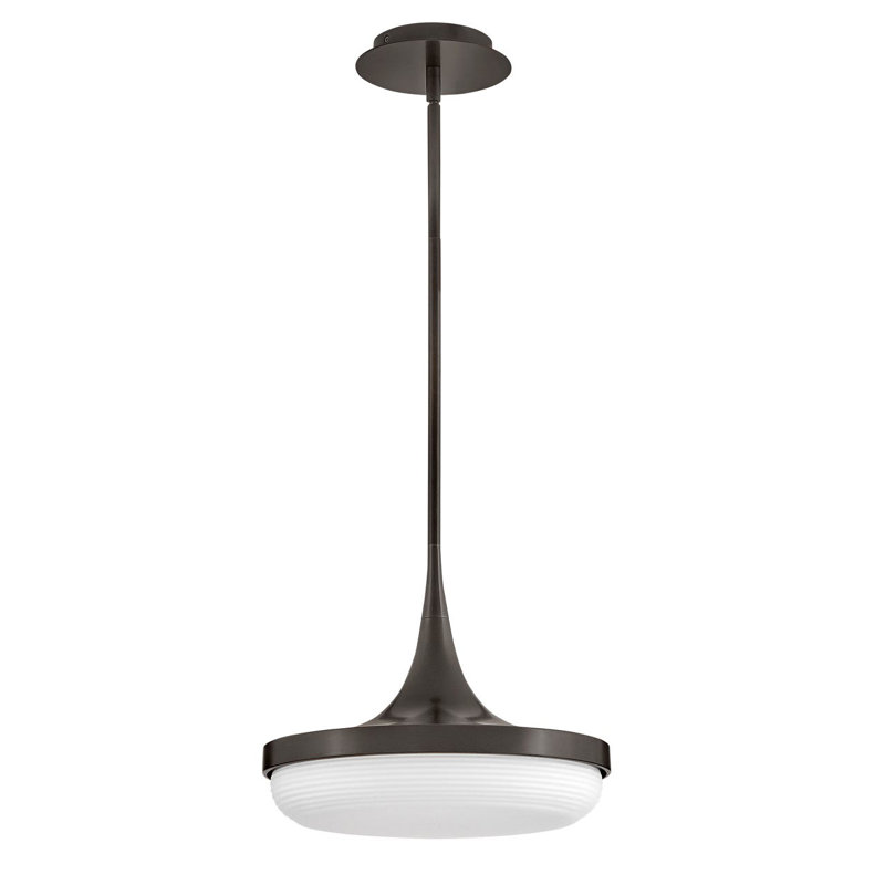 Elsa Integrated LED Convertible Pendant w/ Cased Opal Glass, Black Oxide