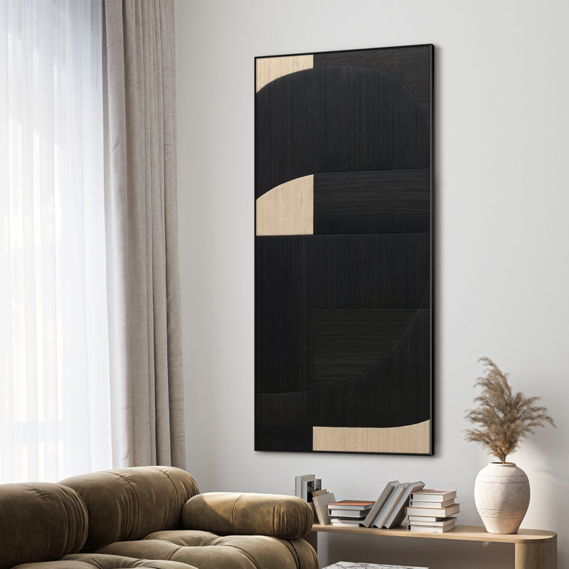Extra Large Wall Art Fabric Print - Abstract Modern Artwork Artwork Decor for Living Room or Bedroom - "Frame Assembly Required (Unfinished Frame)"