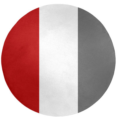 Tapis rouge/gris