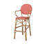 Ensemble de 2 tabourets d'extérieur Lyam, osier tissé rouge, aluminium brun-121489459
