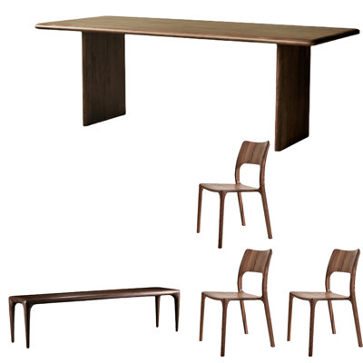 Ensemble de table de salle à manger Walnut