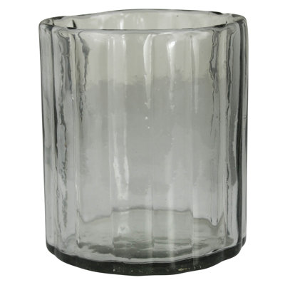 Vase de table en verre gris
