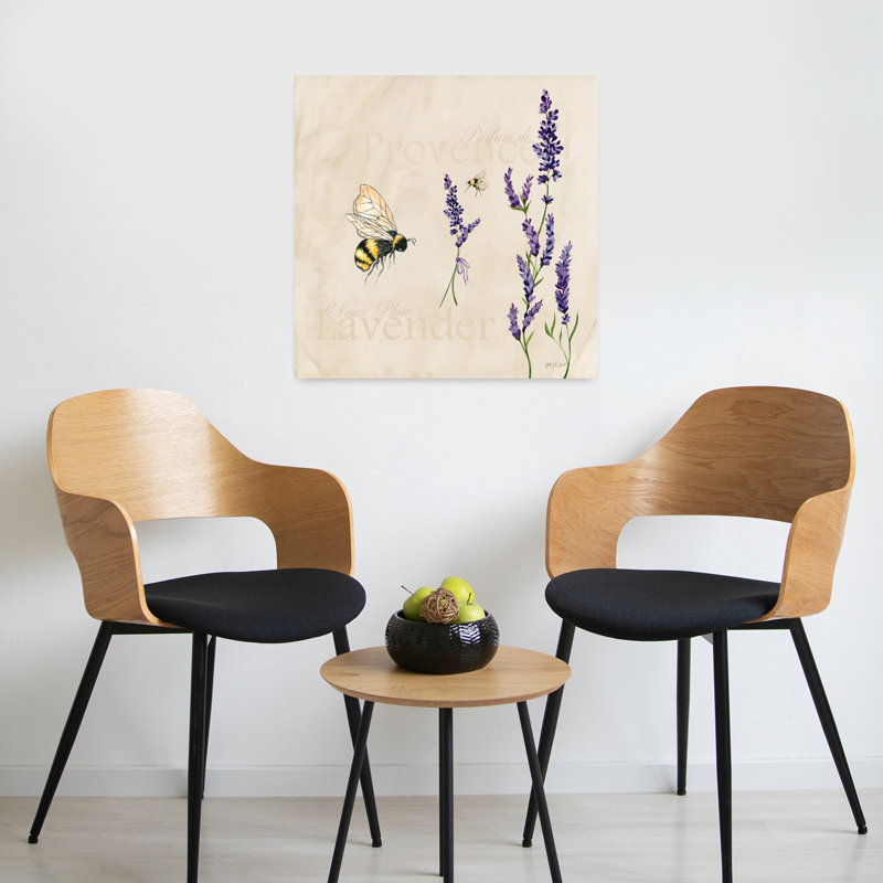 Art de jardin lavande ivoire avec abeille, H 24 po x l 24 po