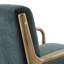 Chaise longue en bois massif avec coussin sarcelle et finition Mid-Century avec structure de revêtement texturée-1859454327