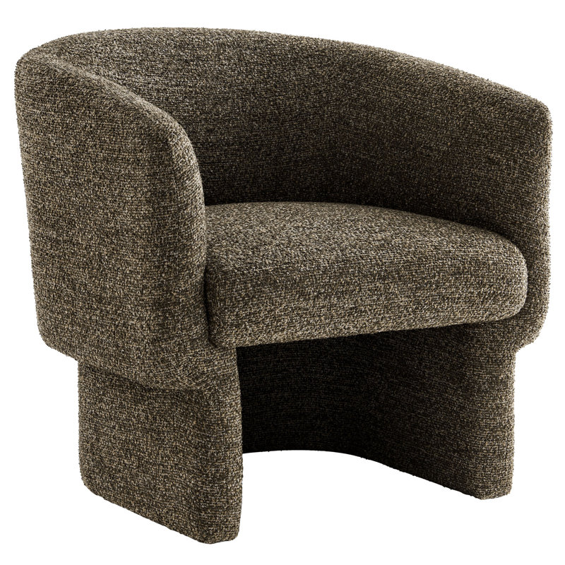 Fauteuil d'appoint rembourré en tissu Greer Boucle, Tissu antique