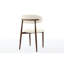 Chaises de salle à manger modernes modernes en métal beige de 2 pour la cuisine et le café, espace mince - Efficace avec grain de bois, structure, surface facile à nettoyer