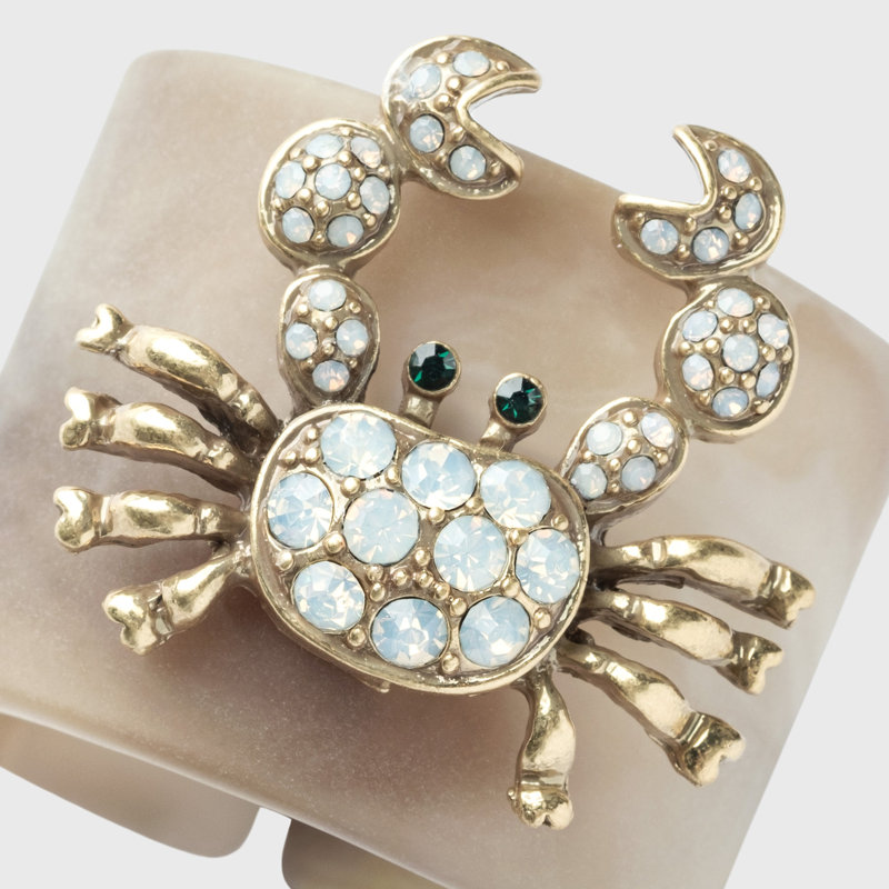 Crab Resin Napkin Rings, Gray