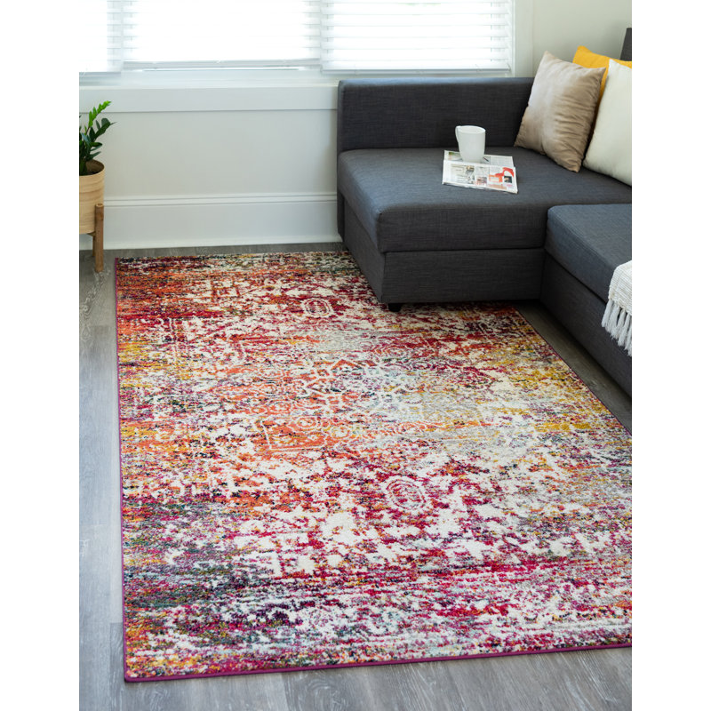 Tapis oriental multicolore Robinne, Rectangle de 5 pi x 8 pi