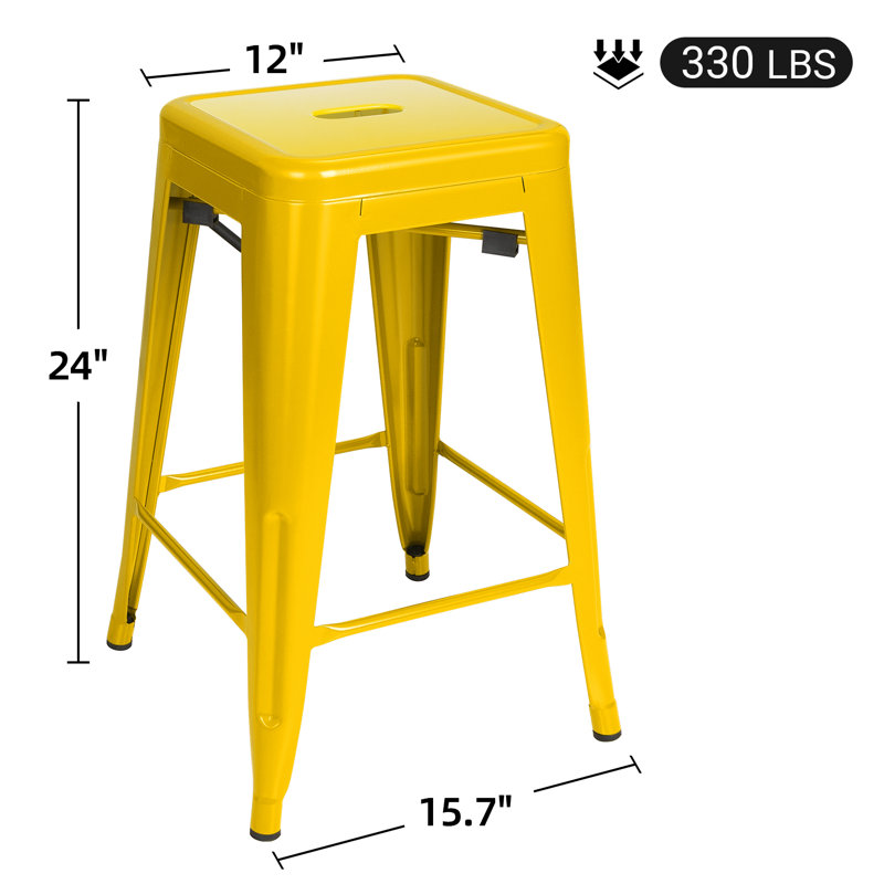 Tabouret de comptoir 24 po Medway, Jaune