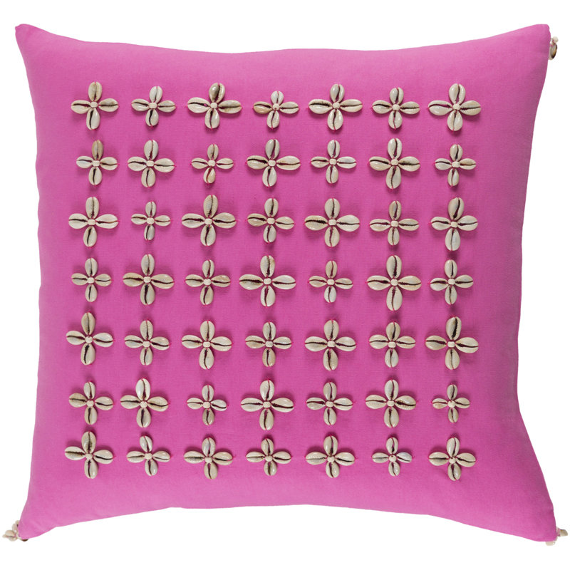 Lelei Floral Cotton Throw Pillow, 22" H x 22" W x 1" D, Blue
