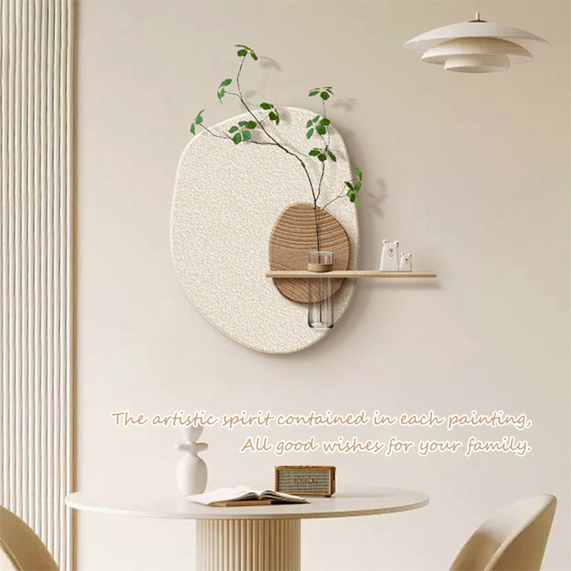 Art mural Mid-Century moderne en toile pour salon, Brun orangé, H 43,31 po x l 39,37 po
