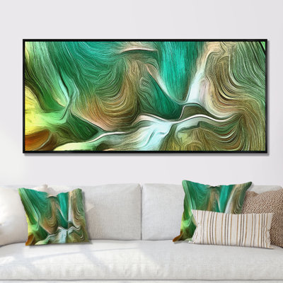 Vagues liquides dans les tons de vert III - peinture sur toile