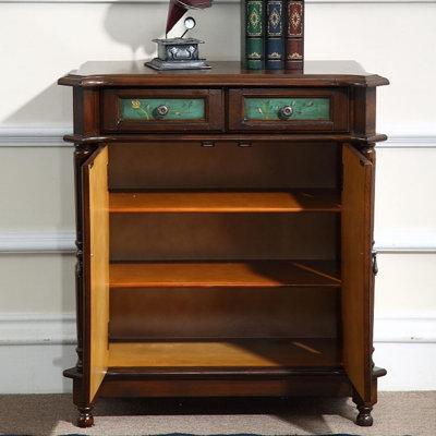 American Vintage Shoe Cabinet Side Cabinet 9 Pair Shoe Storage Cabinet