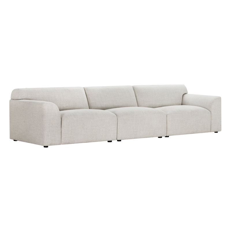 Morell 3-Piece 128'' Upholstered Modular Sofa, Nathan Wheat Tweed