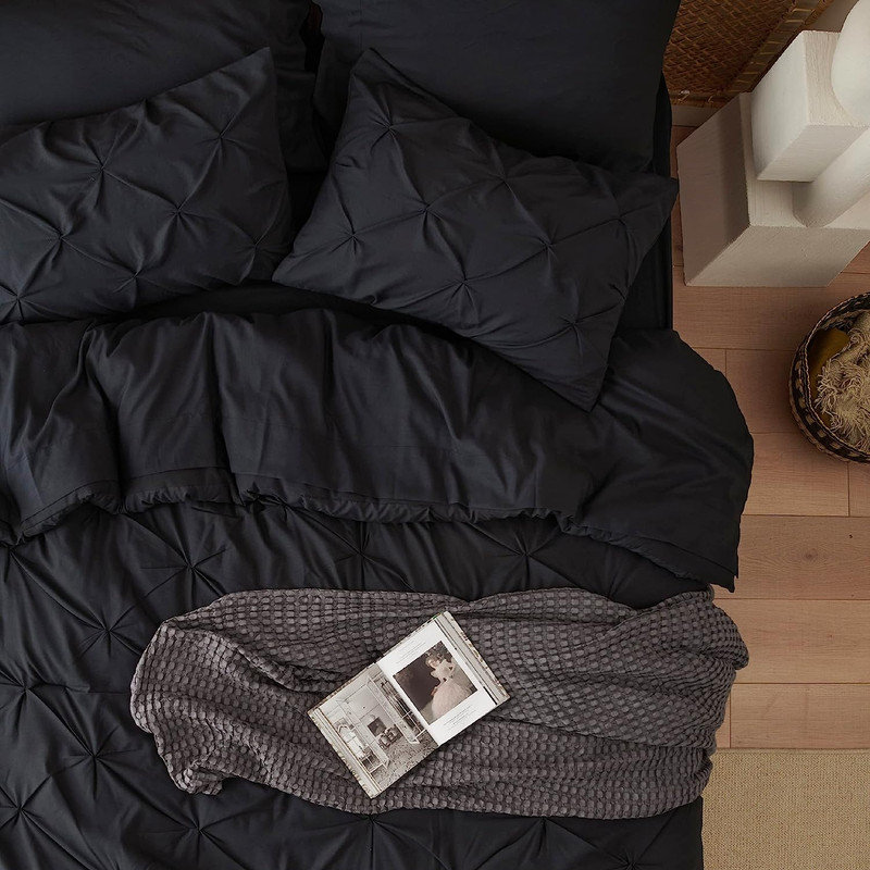 Black Microfiber Full Down Alternative Comforter Set