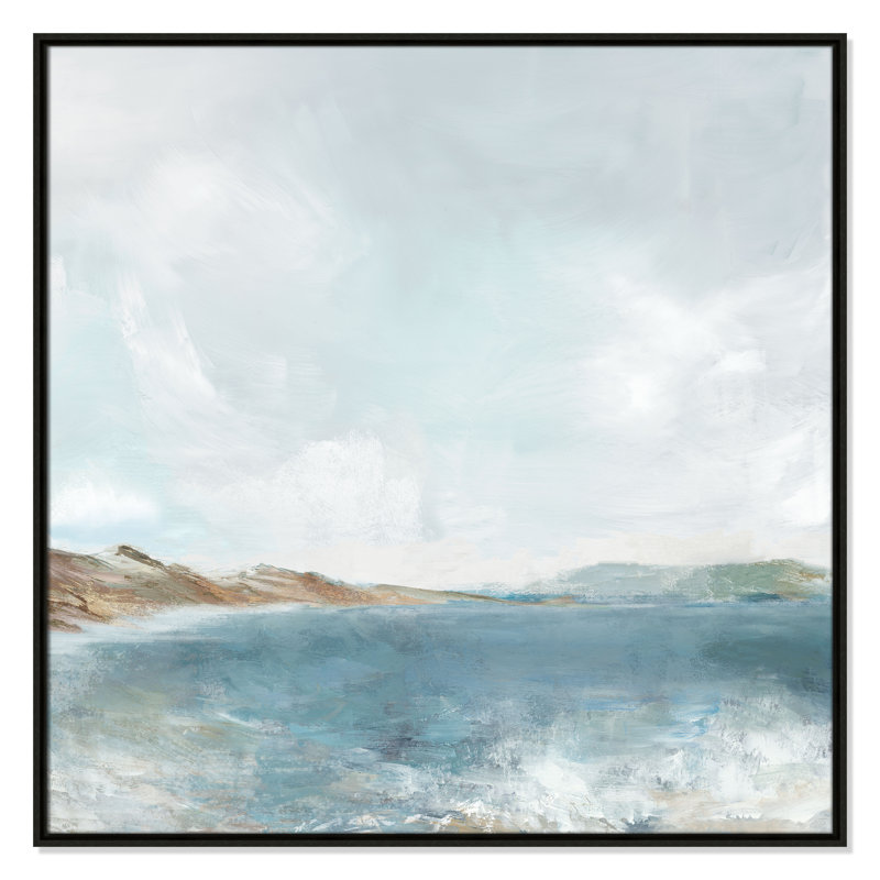 Echoes in Blue Print par PI Studio, H 37,5 po x l 37,5 po, Flottant espresso