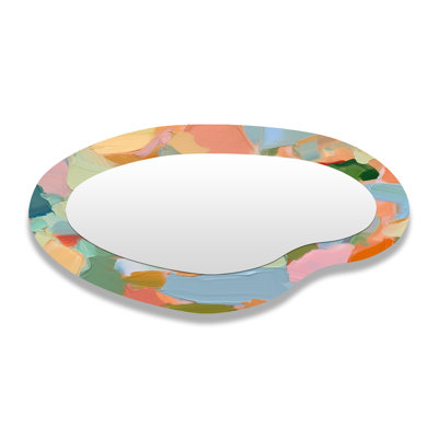 Vibrant cubiste Colourfields III - Collages abstraits de formes asymétriques - Grand miroir mural moderne