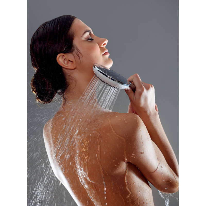 Keyse Handheld Shower Head, Chrome/White