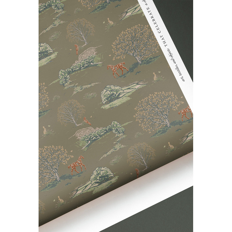 Countryside Toile - Danielle Demers Studio Licensed Design, Brown/Green/Red