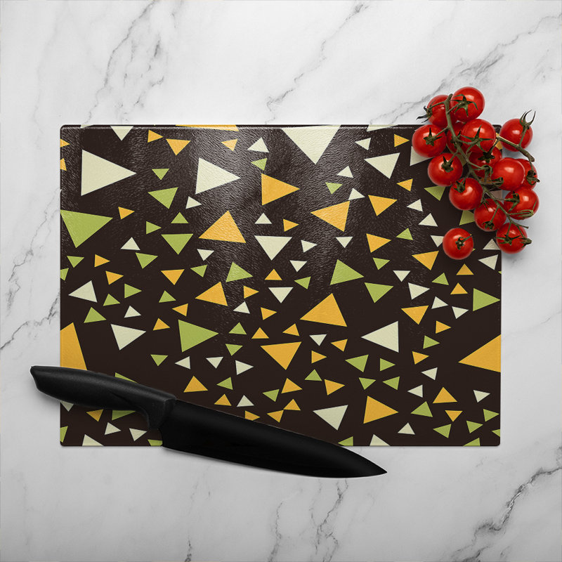 Triangles Glass Chopping Board, 40cm L x 28cm W