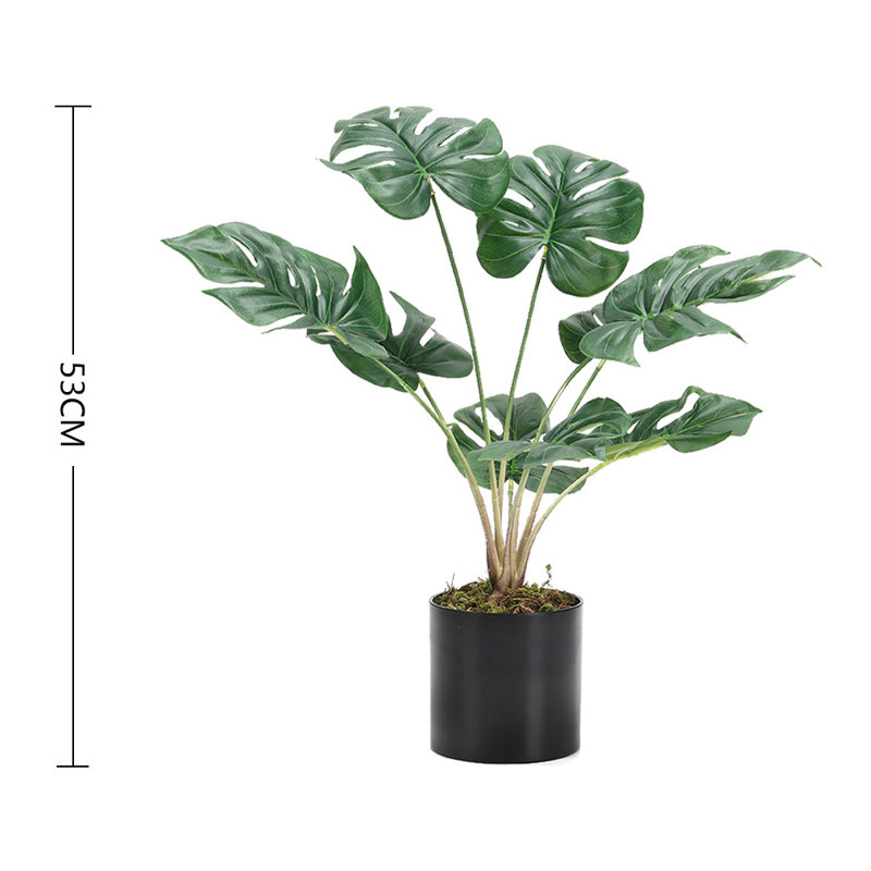 53cm Faux Philodendron Plant in Pot