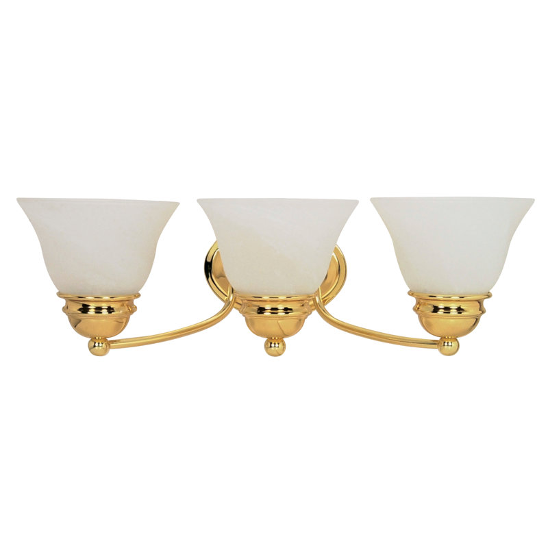 Charmaine 3 - Light Dimmable Vanity Light, 100 Watt, Polished Brass