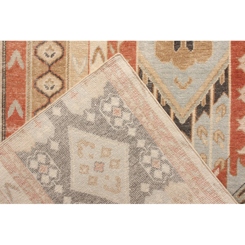 Distressed Homage Hand Knotted Wool Geometric Area Rug, Rectangle 14' x 20'