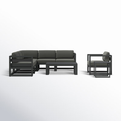Smith 4 Piece Sectional Seating Group with Sunbrella® Cushions