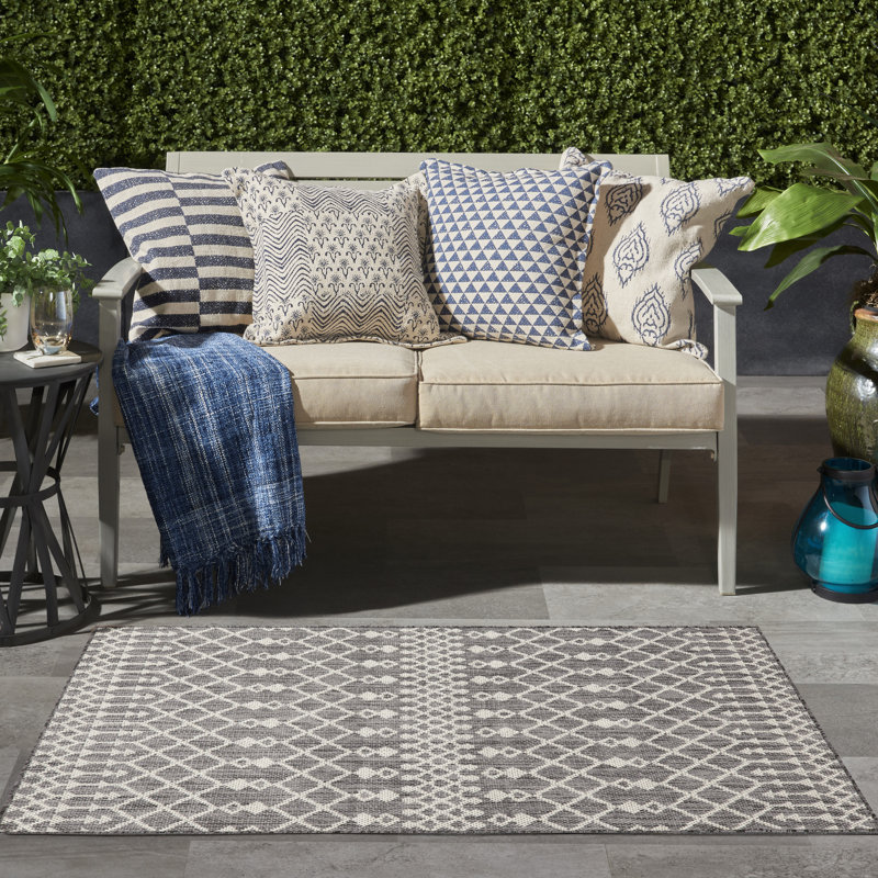  Positano 3' x 5' Charcoal Modern Rug, Charcoal, Rectangle 3' x 5'