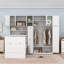 Lit escamotable simple avec garde-robe intégrée et tablettes, éclairage DEL-130036626
