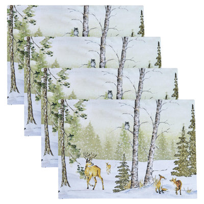  Ensemble de 4 napperons Woodland Winter