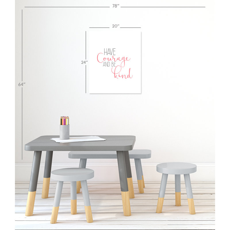 Impression sur papier roulée «Have Courage 1», H 24 po x l 20 po x P 1 po