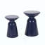 Tables d'appoint d'extérieur en fer avec design évasé, ensemble de 2-1621439956