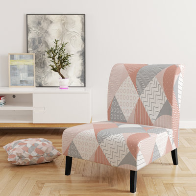 Fauteuil de chambre d'appoint à motif géométrique rayé