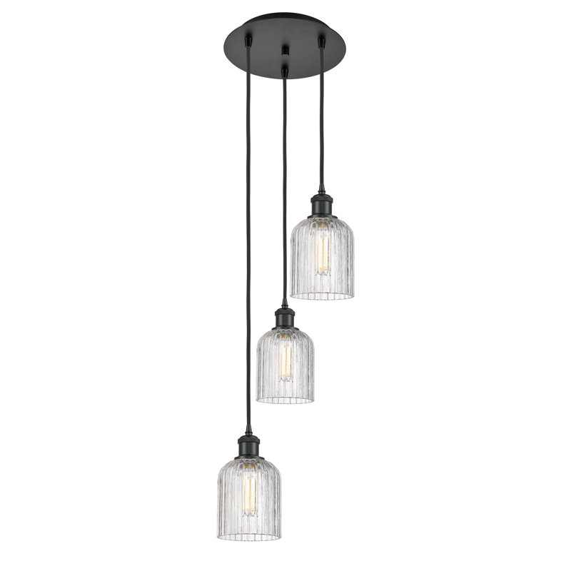 Fiennes 3 - Light Cluster Pendant, Matte Black, Clear