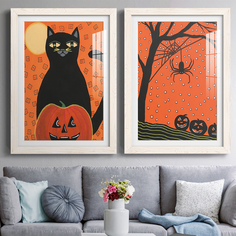 «Halloween Fun V-Premium», reproduction encadrée prête à être accrochée, H 27,5 po x l 75 po x P 1,5 po, Blanc