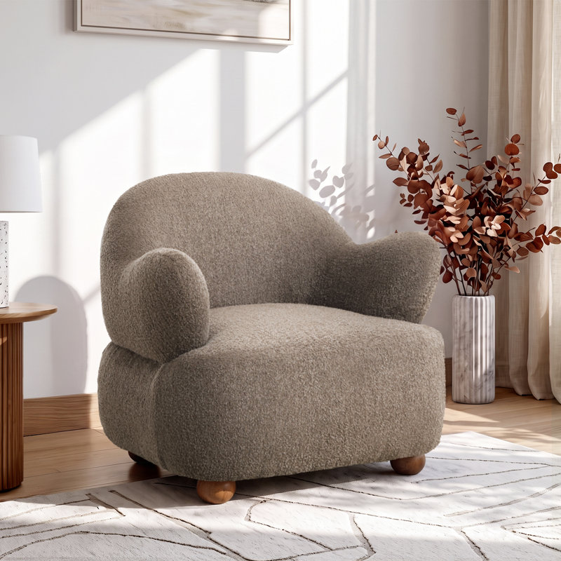 Fauteuil d'appoint en chenille de 31,5 po de largeur, Brun