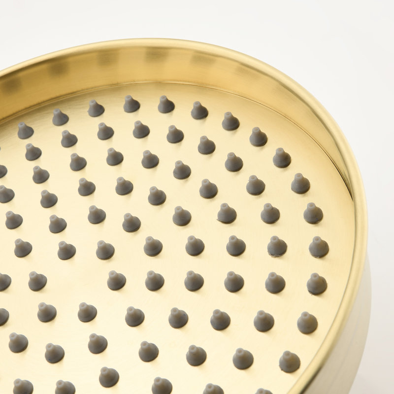 Dual Shower Head - 8" Rainfall & Handheld In Brushed Gold Finish System Sleek, Brushed Gold