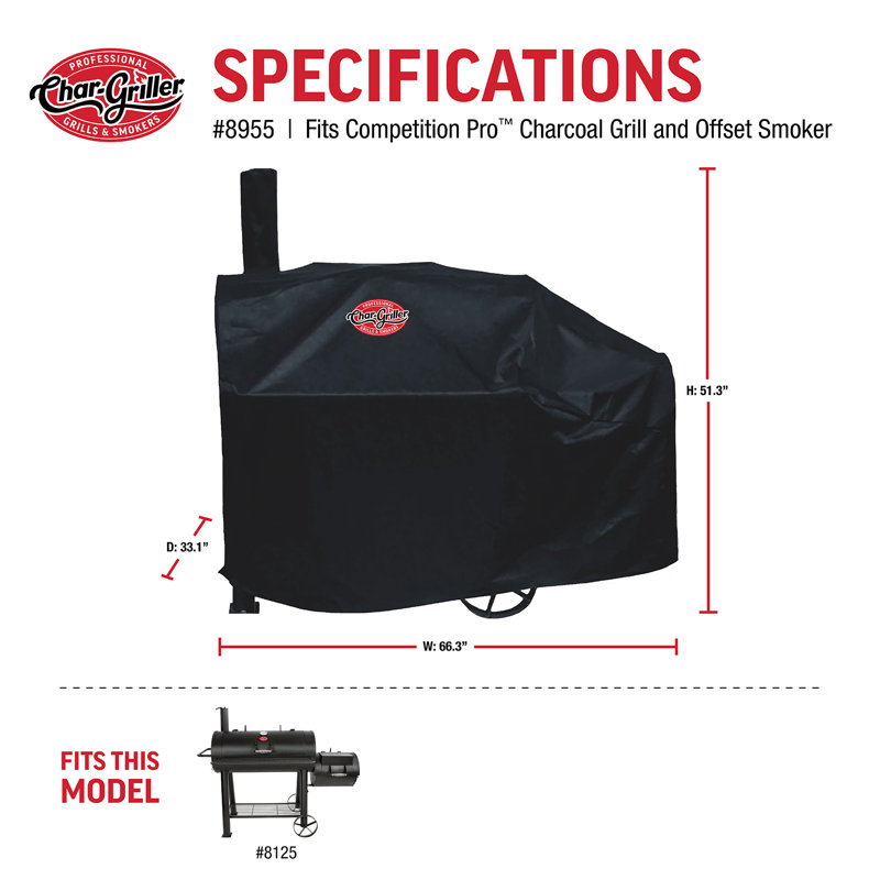 Char-Griller 66'' W x 33'' D Grill Cover