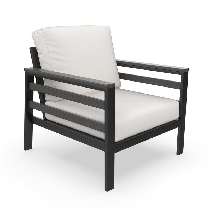 Townsend Patio Chair with Sunbrella® Cushions, Sunbrella Canvas Natural, Dark Gray